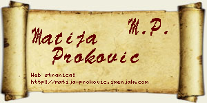Matija Proković vizit kartica